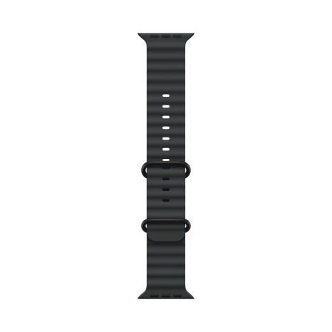 Apple Watch Ultra 3 49 мм, корпус из черного титана, ремешок Ocean черного цвета